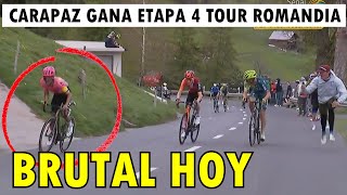 ASI FUE EL ATAQUE Y TRIUNFO DE CARAPAZ HOY ETAPA 4 TOUR ROMANDIA 2024 EN ETAPA REINA [upl. by Elleimac]