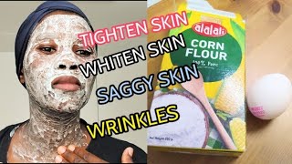 Cornflour and egg white face mask for sagging skin wrinkles skin whitening [upl. by Nava]