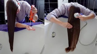 ASMR Hairwash  Long Hair Washing Forward  Hair Shampooing [upl. by Mills]