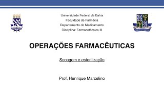 FAR145  Operações Farmacêuticas 6 Secagem [upl. by Codding]