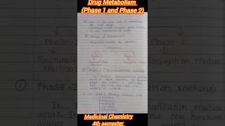 Biotransformation drugmetabolism shortsyt medicinalchemistry 4thsememster phase1 phase2 [upl. by Haugen829]