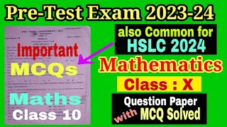 PreTest Exam 202324  Maths  Question Paper With MCQ Solved  seba [upl. by Rosmarin]