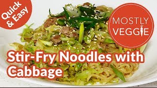 How to make Stir Fry Noodles with cabbage and instant ramen noodle  Cabbage recipe [upl. by Yesdnil]