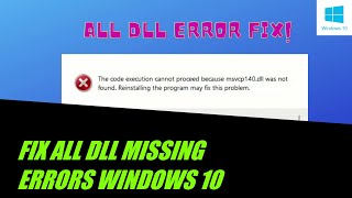 How to Fix DLL file Missing Error in Windows PC FIFA 19Metro exodusDBHetcWindows 10 [upl. by Aimo]