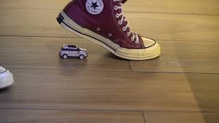 crushing toy car with Converse [upl. by Fabriane]