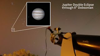 Double Eclipse on Jupiter with GRS visible through 8quot Dobsonian [upl. by Eedya]