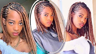 Protective Style  TWA to Cornrow Braid Asymmetrical Bob [upl. by Obe624]