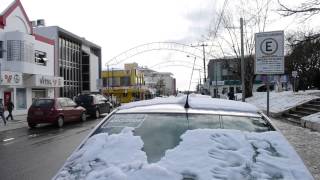 Neve em Canoinhas Praça da Matriz Cristo Rei [upl. by Duffy]