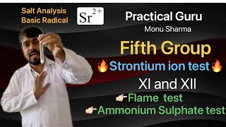 Strontium ion test Fifth Group  Salt Analysis  Class XI And XII  Practical Guru Monu Sharma [upl. by Catto]