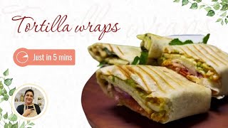 Tortilla wrap recipe vegetarian  easy tortilla wrap  MAKE IN JUST 5 MINUTES [upl. by Ahsetal132]