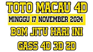 PREDIKSI TOTO MACAU HARI INI MINGGU 17 NOVEMBER 2024  BOCORAN TOTO MACAU 4D  RUMUS JITU TOTOMACAU [upl. by Hajin]