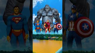 hulk helps iron man super man captain america destroy king kong shorts [upl. by Clair]