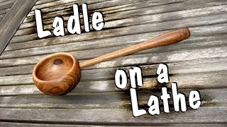 making a Ladle on a Lathe  Woodturning [upl. by Kcid180]