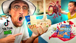 TIK TOK Food Hack  Ghost Crabs Scare Hunt 👻🦀🍴 FV Family Beach House Vlog [upl. by Heida338]