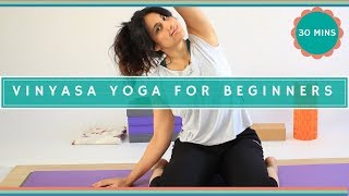 Vinyasa yoga for beginners Mindful yoga for wellnessYoga for happiness 30 mins [upl. by Aihsal]