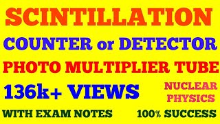 SCINTILLATION COUNTER DETECTOR  PHOTO MULTIPLIER TUBE  PMT   NUCLEAR PHYSICS  EXAM NOTES [upl. by Ninel]