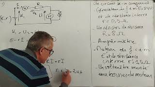 Exercice Transfert dénergie dans un circuit électrique Comportement global dun circuit 1BAC [upl. by Okemak]