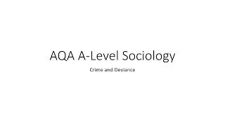 AQA ALevel Sociology crime and deviance revision [upl. by Elery]