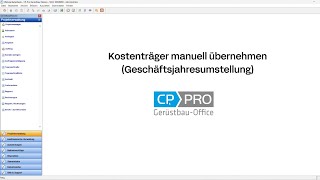 Kostenträger manuell übernehmen Geschäftsjahresumstellung [upl. by Kcirdot587]