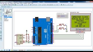 Arduino clock with NOKIA 5110 LCD and DS1307  Proteus simulation [upl. by Raleigh105]