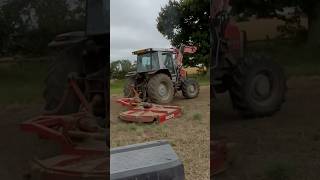 Topping thistles with a tractor and topper tractors topper cuttinggrass tractorvideo [upl. by Noneek]