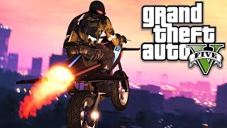 GTA 5 GUNRUNNING DLC  FLYING ROCKET BIKE Gunrunning DLC Update [upl. by Peursem]