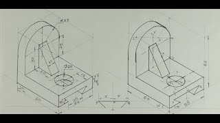 Copy isometric 13  Technical drawing  Engineering drawing [upl. by Eicnarf]