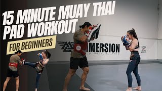 15 Minute MUAY THAI  BASIC PAD WORKOUT [upl. by Keverne170]