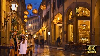 A Romantic Winter Evening Walk in Florence ITALY 4K 🇮🇹 [upl. by Eimmot]