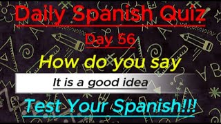 Daily Spanish Quiz Day 56 [upl. by Oinesra]