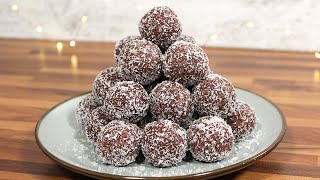 Chocolate Coconut Balls Recipe  How To Make NoBake Chocolate Coconut Ball  4Ingredient Recipe [upl. by Cumings]