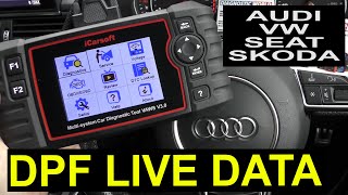 What Kind of DPF Live Data does iCarsoft VAWS V30 for VW Audi Seat Skoda  The Answer [upl. by Adok]