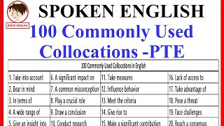 PTE Collocations Part 1  01  100  Learn English Live 247 🔴 English Speaking Practice [upl. by Marasco558]