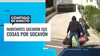 EVACUACIÓN EN VIVO Habitantes sacaron sus pertenencias de edificio por socavón  Contigo en Directo [upl. by Airottiv321]