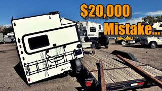 I Bought A 20K Camper and it Tipped Over While Loading [upl. by Lleryt328]