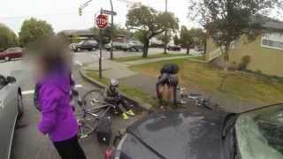 GoPro Cyclist doored at stop sign  accident [upl. by Shuma881]