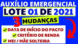 ATENÃ‡ÃƒO AUXÃLIO EMERGENCIAL 2021  3 MUDANÃ‡AS ANUNCIADAS INÃCIO DO PAGTO MEI MÃƒE SOLTEIRA [upl. by Cristoforo]