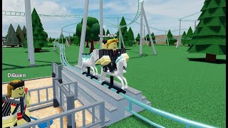 Steeplechase roller coaster in Theme Park Tycoon 2 TPT2 ROBLOX [upl. by Assenaj]