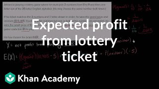 Expected profit from lottery ticket  Probability and Statistics  Khan Academy [upl. by Maharva183]