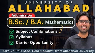 Allahabad University Admission 2024  BA BSc Maths Subject Combination  CUET UG  Counselling  AU [upl. by Nimzay]