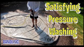 Satisfying Pressure Washing My Dirty Boat Cover [upl. by Cudlip485]