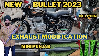 2023 Royal Enfield Bullet 350 Exhaust Modification  Mini Punjab for new bs7 bullet SansMotoShop [upl. by Nylaret]