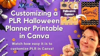 Customizing a PLR Halloween Planner Printable in Canva  Easy PLR Customizing Series [upl. by Ambur312]