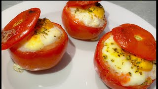 TOMATES FARCIES AUX ŒUFS 🥚 ET FROMAGE 🧀 recette simple et rapide [upl. by Dorothea]