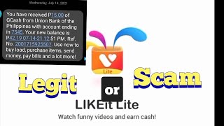 LIKEit Lite Legit or Scam Did I really cash it out With Proof of Payment [upl. by Wynnie]