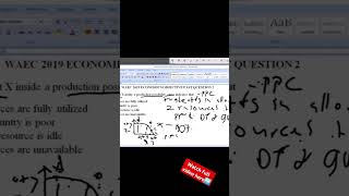 Production possibility curve WAEC Economics [upl. by Rodie]