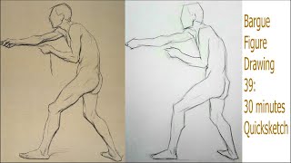 Bargue Figure Drawing 39  Man Pulling On a Rope [upl. by Eibot]