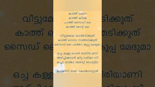 Kaathu mela song lyrics in Malayalam Paal Dabba and ofRO song trendingshorts acoustic relish [upl. by Artap]