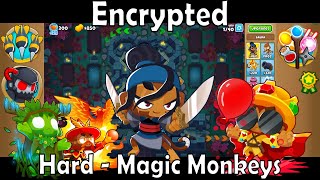 Bloons TD 6  Encrypted  Hard  Magic Monkeys Only [upl. by Aikahs]