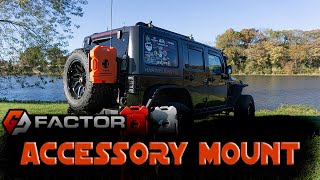 GP Factor Jeep JK HD Hinge Accessory Mount  Rotopax amp Maxtrax [upl. by Aryk]